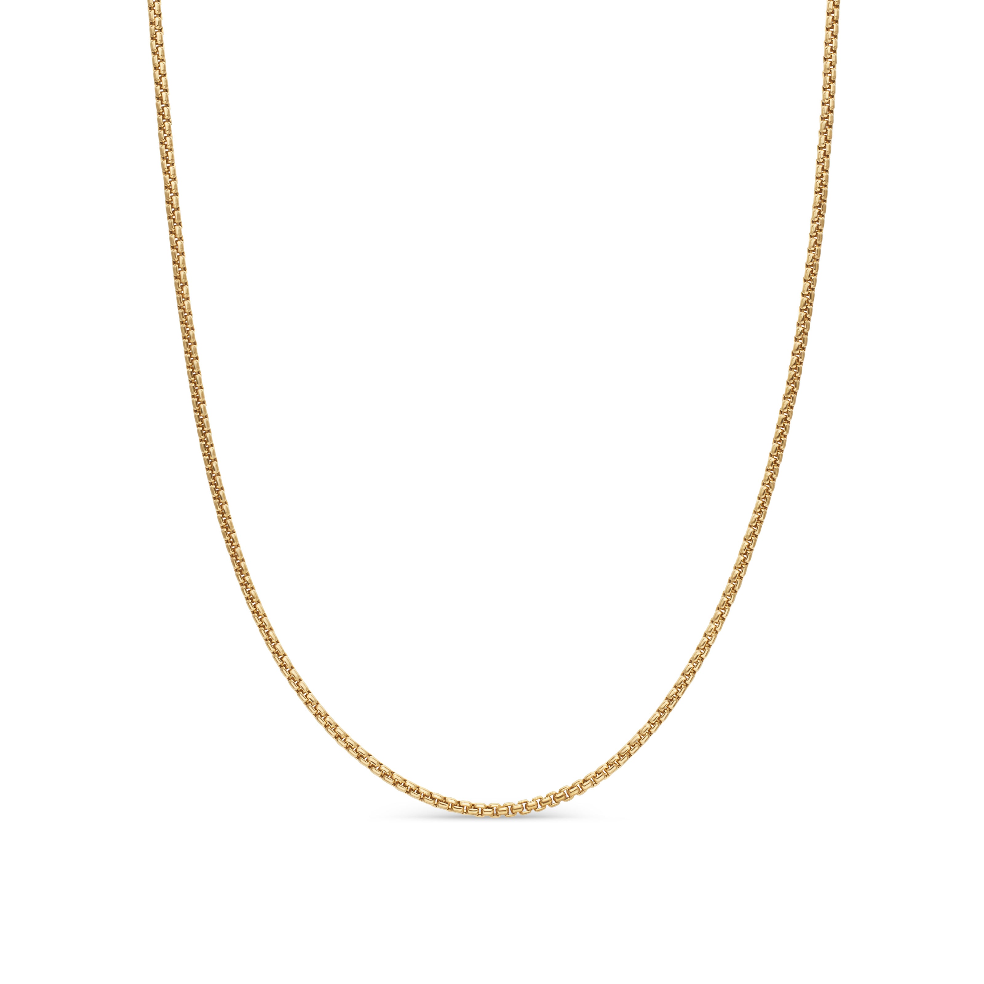 Box Chain Necklace In 18k Yellow Gold, 1.7mm