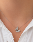 18k White Gold 0.65ctw Diamond Butterfly Necklace