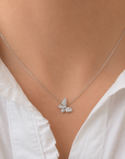 Brown & Co. 18k White Gold Pavé Diamond Butterfly Necklace