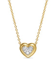 David Yurman Puffy Heart Pendant Necklace In 18k Yellow Gold With Diamonds, 7.8mm