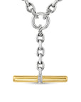 David Yurman Mercer® Petite Toggle Chain Necklace In Sterling Silver And 18k Yellow Gold With Diamonds, 4.5mm