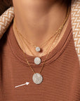 Phillips House 14k Yellow Gold Affair Pave Diamond Disc Necklace