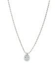 Brown & Co. 18k White Gold Round Diamond Bezel Beaded Necklace