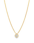 Brown & Co. 18k Yellow Gold Heart-Shaped Diamond Bezel Beaded Necklace