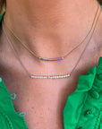 18k Yellow Gold Mixed Shape Diamond Bar Necklace