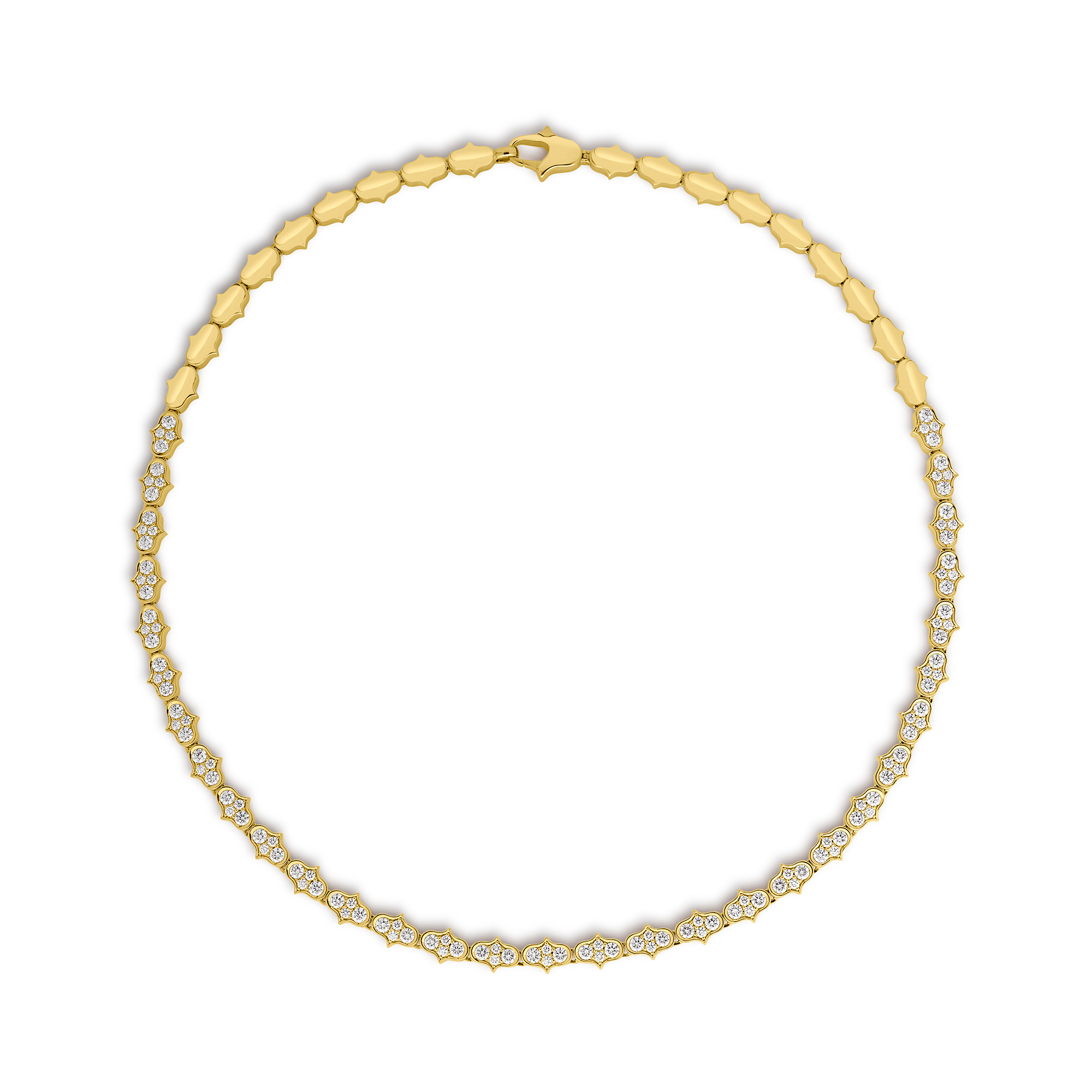 18k Yellow Gold Cobra Diamond Necklace
