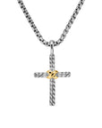 David Yurman Petite X Cross Necklace In Sterling Silver With 14k Yellow Gold, 24mm