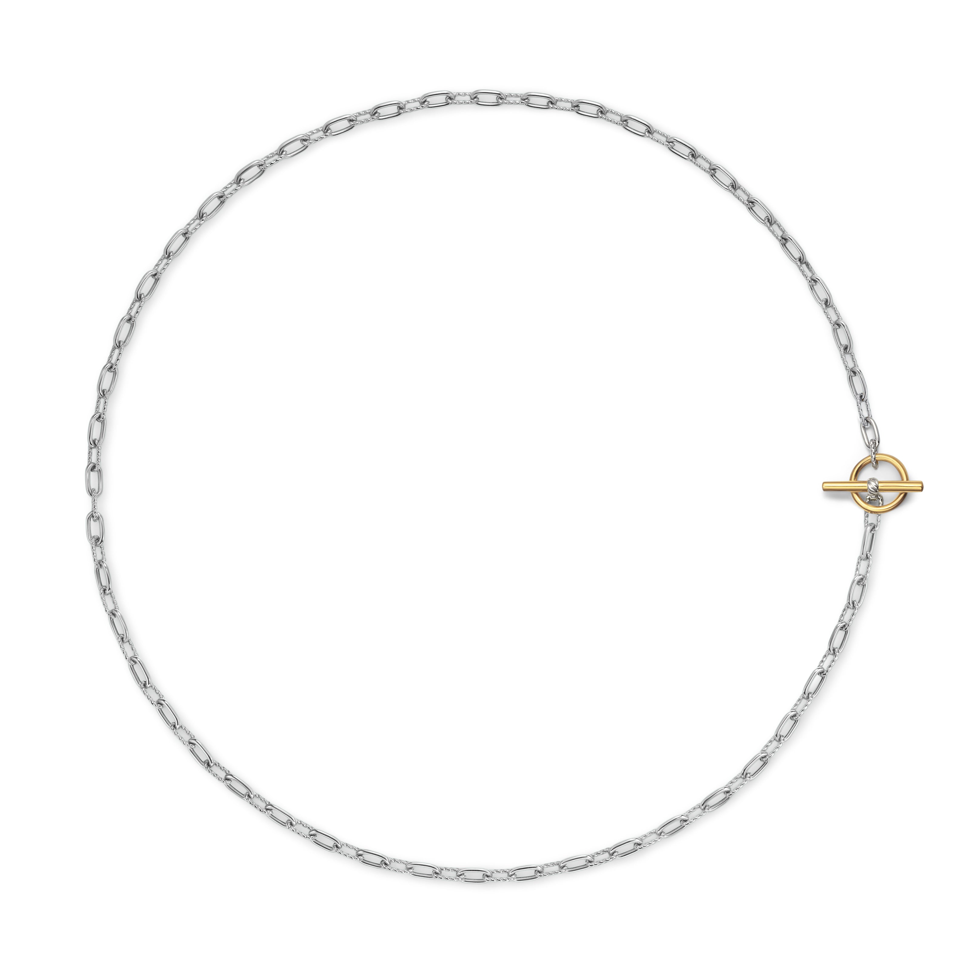 David Yurman Madison Toggle Chain Necklace In Sterling Silver With 18k Yellow Gold, 3mm