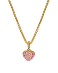 David Yurman Petite Pavé Heart Amulet In 18k Yellow Gold With Pink Sapphires, 7.4mm