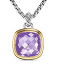 David Yurman Albion® Pendant In Sterling Silver With 18k Yellow Gold And Amethyst, 15mm