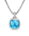 David Yurman Albion® Pendant In Sterling Silver With Blue Topaz And Diamonds, 11mm