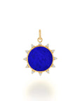 Rachel Reid 14k Yellow Gold Lapis & Diamond Sun Charm