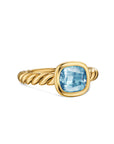 David Yurman Mercer® Stone Ring In 18k Yellow Gold With Sky Blue Topaz, 7mm
