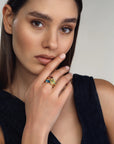 Emily P. Wheeler 18k Yellow Gold Marquise Blue Topaz Ring