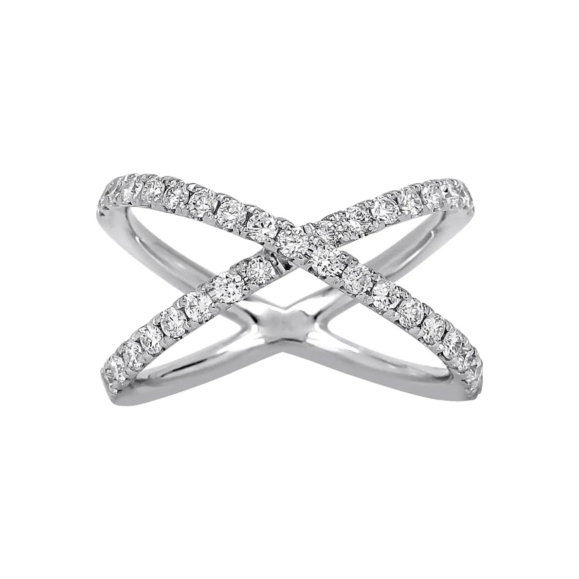 Brown &amp; Co. 18k White Gold Diamond Crossover Ring