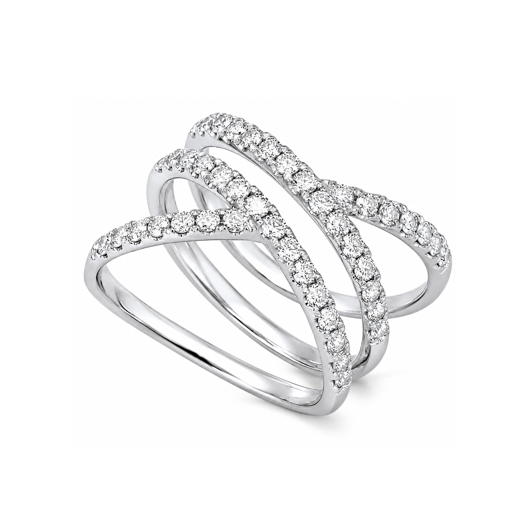 Brown &amp; Co. 18k White Gold Diamond Crossover Ring
