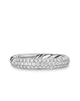 David Yurman Mercer® Pavé Band Ring In Sterling Silver With Diamonds, 3.7mm