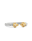 David Yurman Renaissance Ring In Sterling Silver With 14k Yellow Gold, Gold Domes And Diamonds, 2.3mm