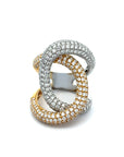 18k Yellow & White Gold Twisted Diamond Ring