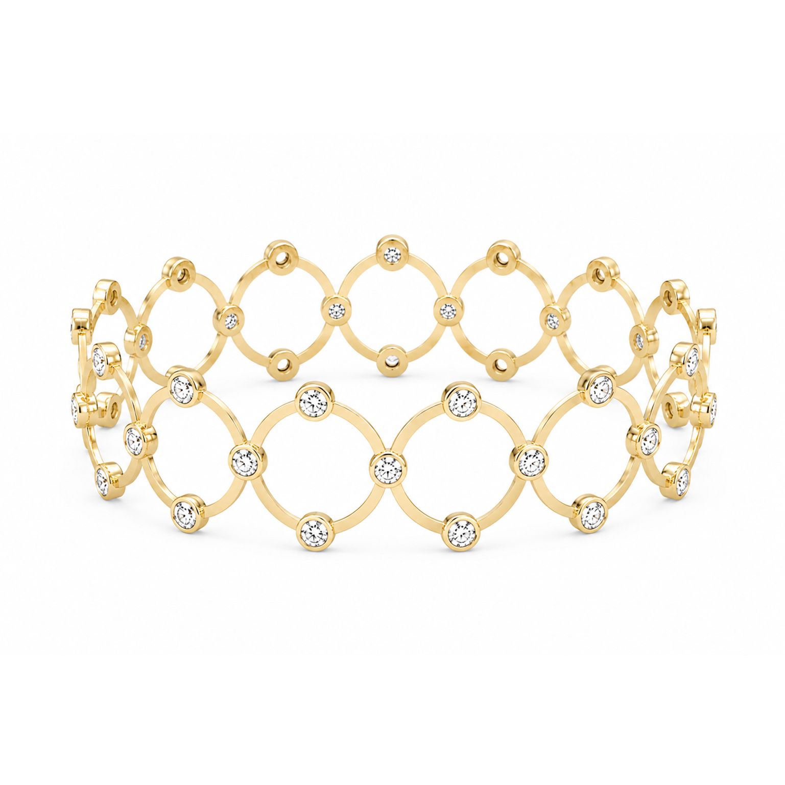 18k Yellow Gold Diamond Stretch Bracelet &amp; Ring