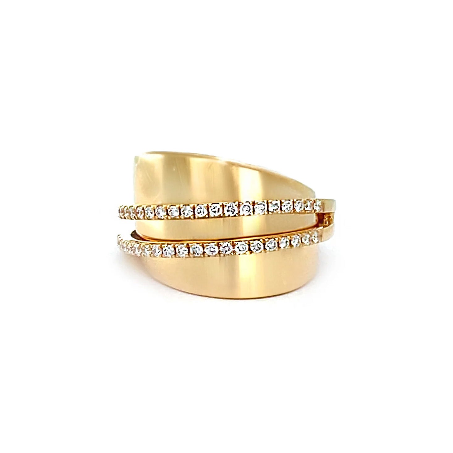 18k Yellow Gold Floating Diamond Ring