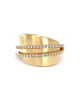 18k Yellow Gold Floating Diamond Ring