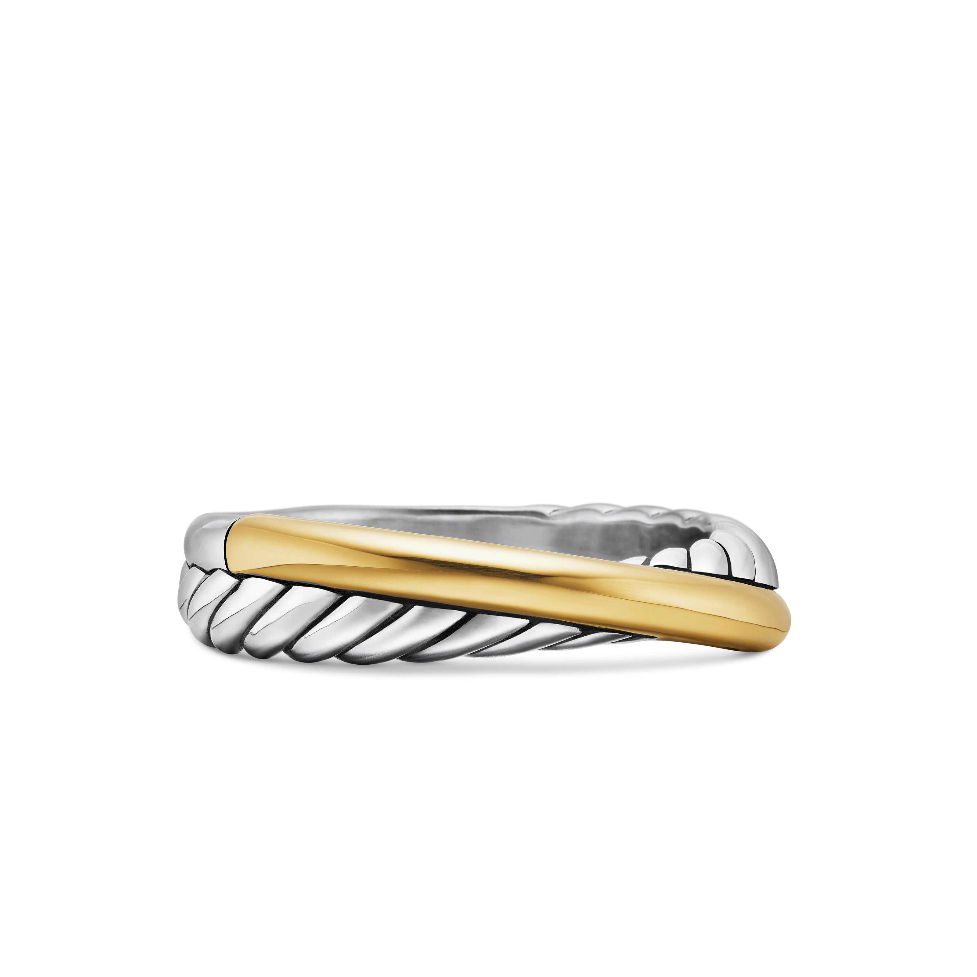 David Yurman Crossover Band Ring In Sterling Silver With 18k Yellow Gold, 5.3mm