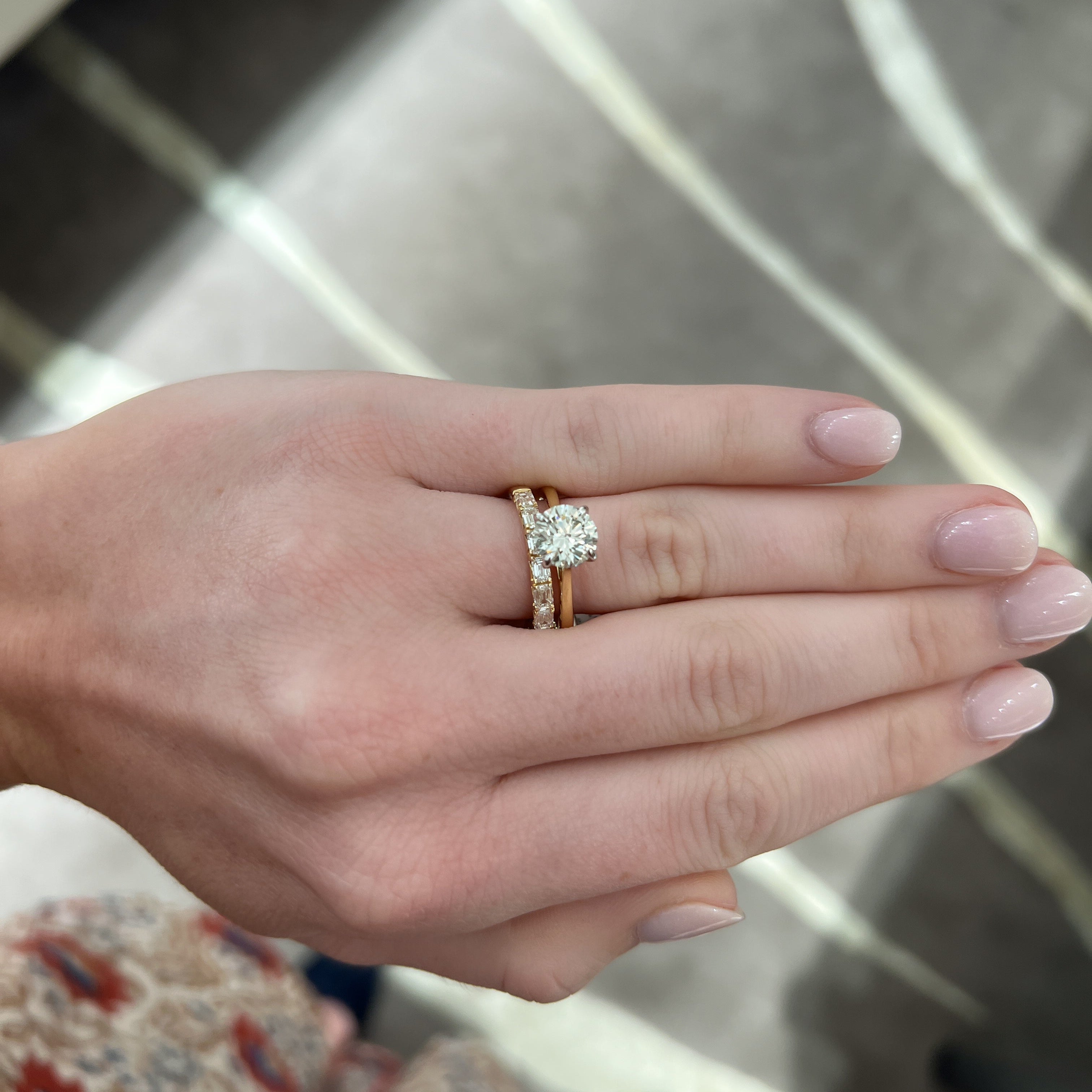 East-West Baguette Diamond Band, 0.87ctw