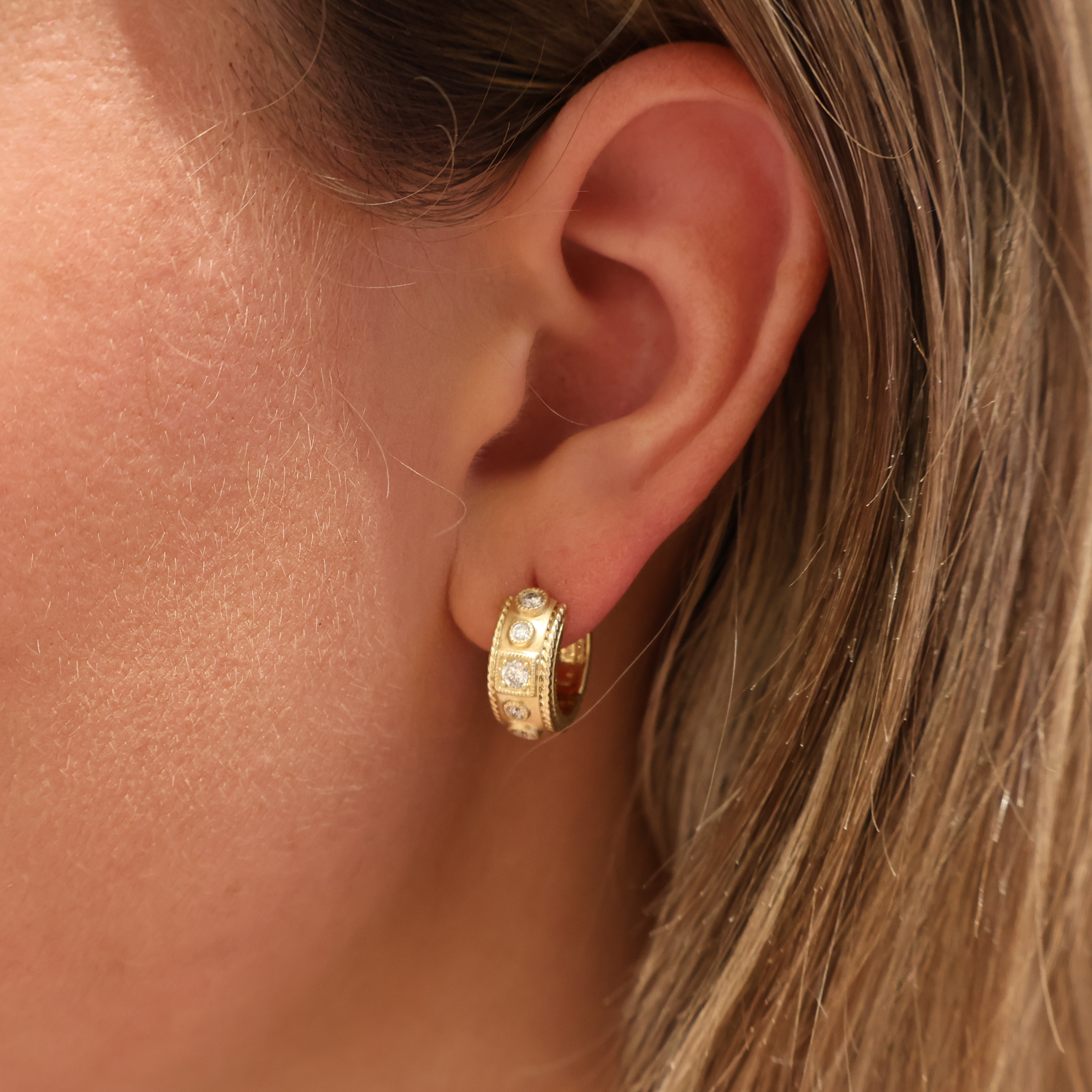 Penny Preville 18k Yellow Gold Amulet Diamond Earrings