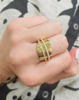 18k Yellow Gold Floating Diamond Ring