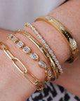 Penny Preville 18k Yellow Gold Rockstud Diamond Bracelet
