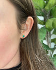 Brown & Co. 18k Yellow Gold Bezel-Set Emerald Stud Earrings