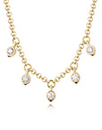 Phillips House 18k Yellow Gold Five Station Bezel-Set Diamond Drop Necklace