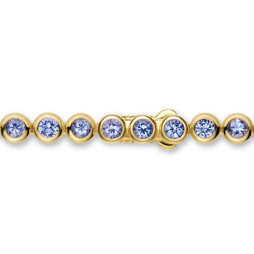 David Yurman Bezel Set Tennis Necklace In 18k Yellow Gold With Tanzanite, 4.7mm
