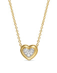 David Yurman Puffy Heart Pendant Necklace In 18k Yellow Gold With Diamonds, 7.8mm