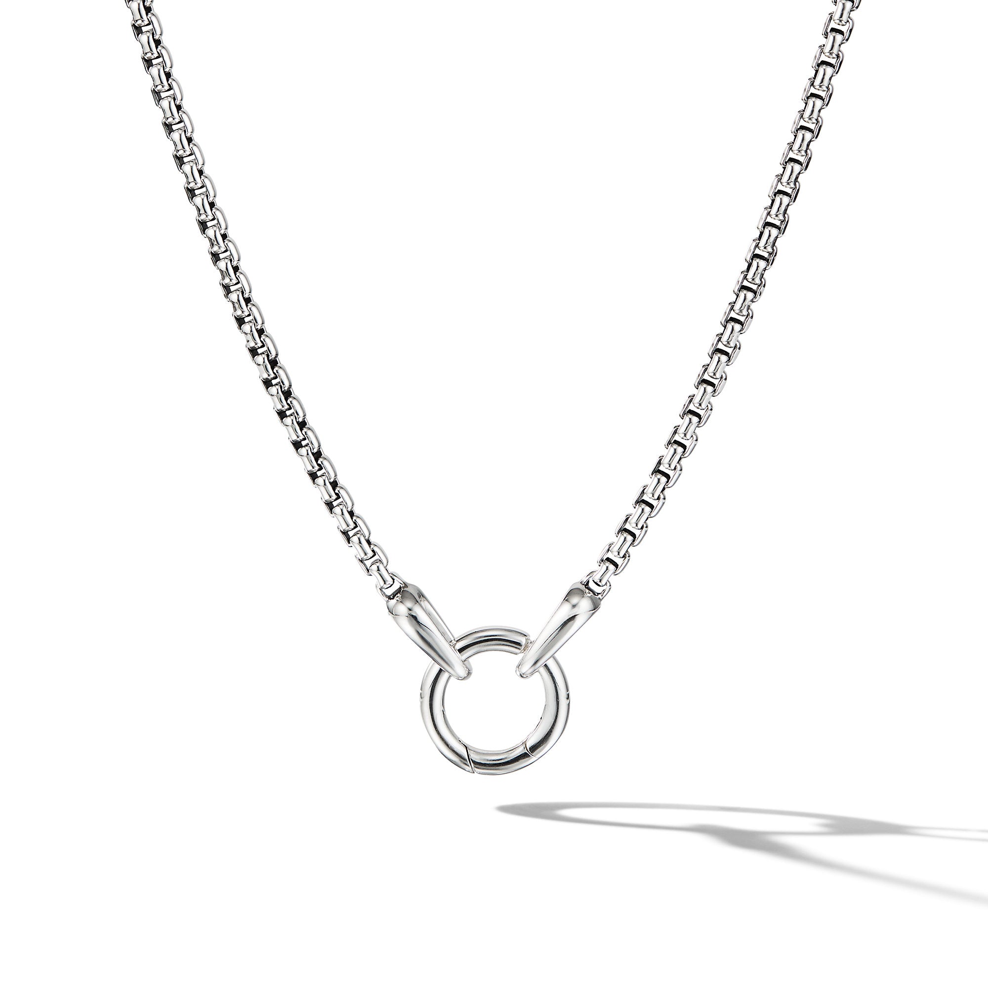 Smooth Amulet Box Chain Necklace In Sterling Silver 2.7mm