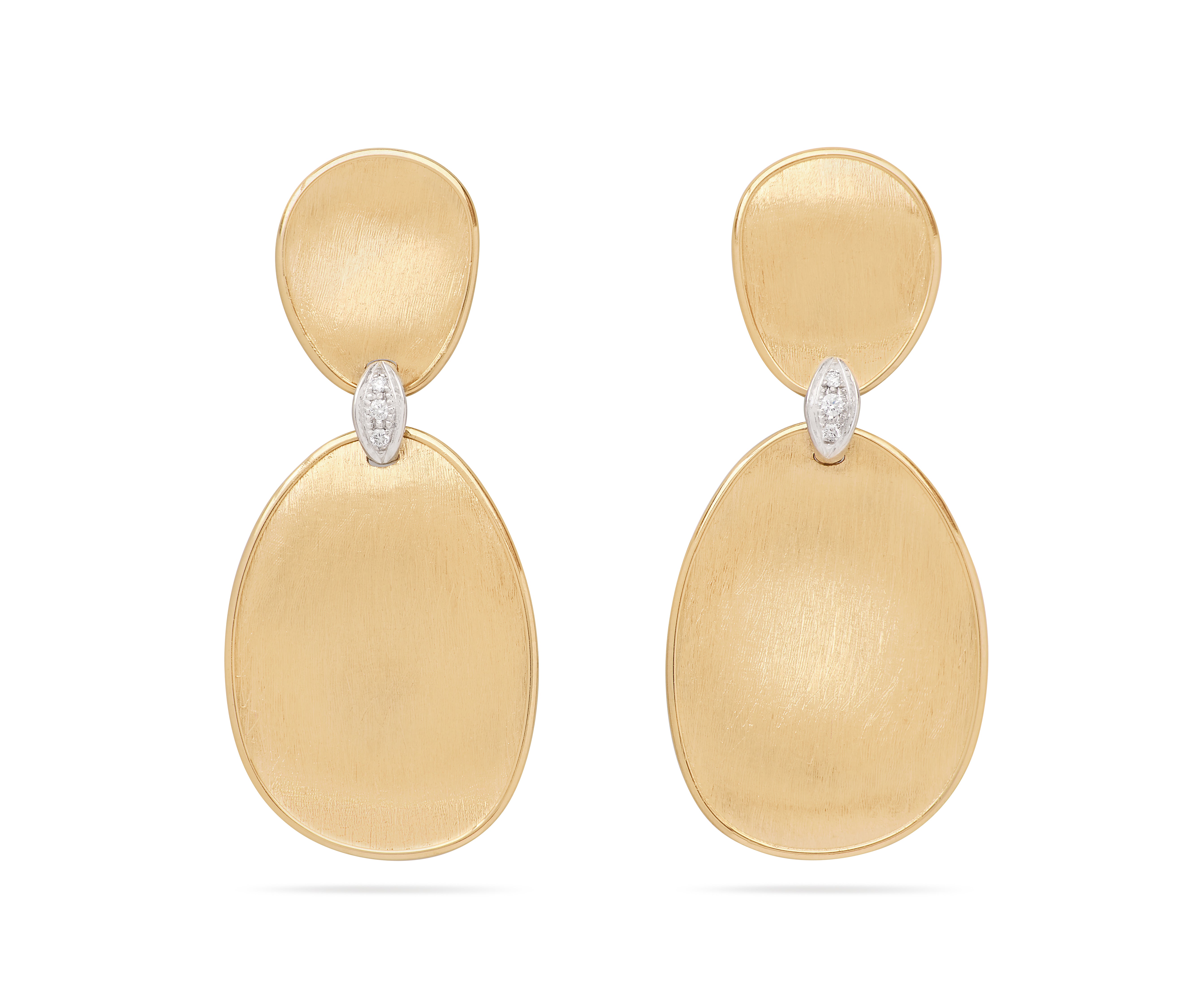 18k Yellow Gold Lunaria Diamond Drop Earrings