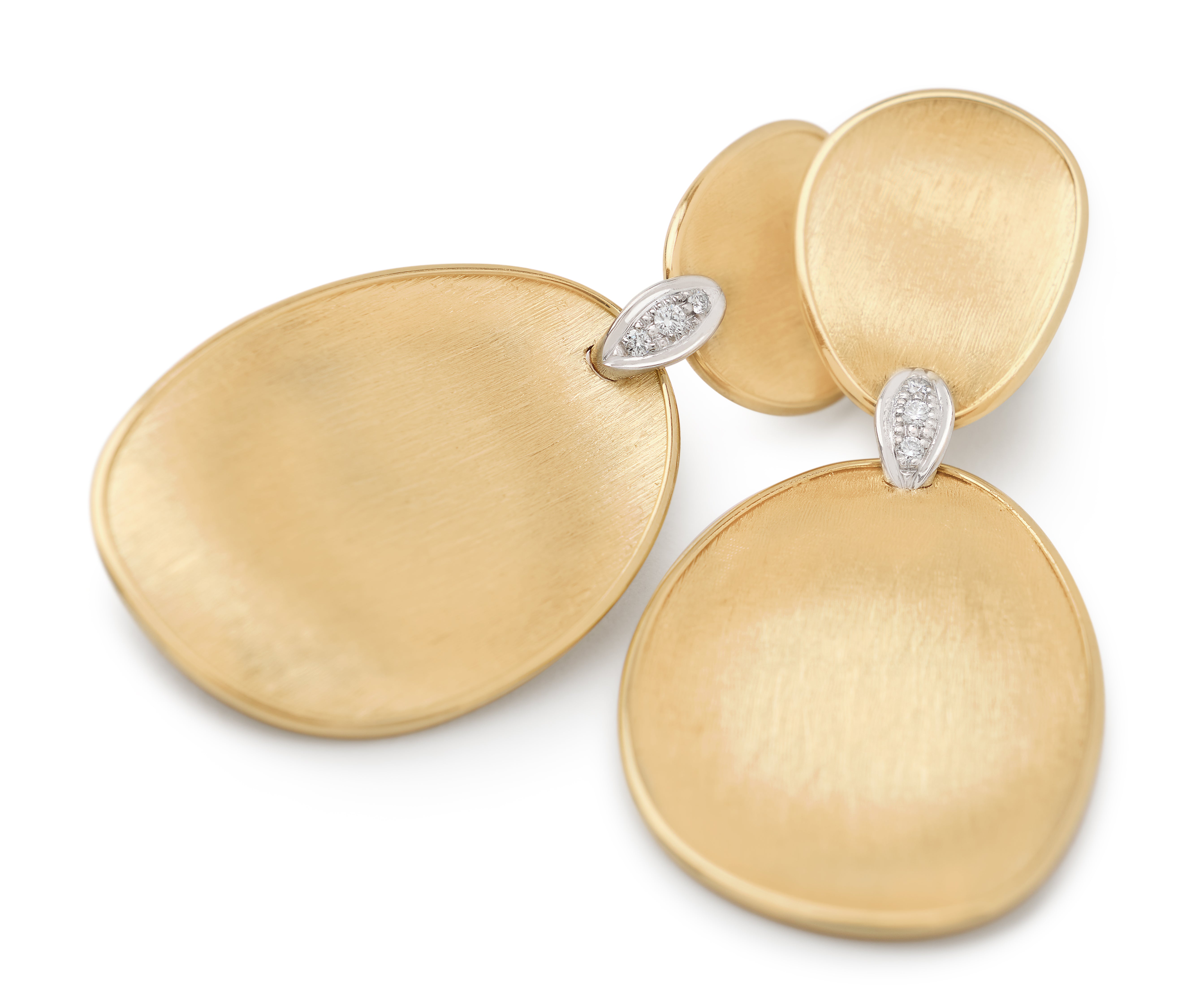 18k Yellow Gold Lunaria Diamond Drop Earrings