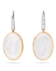18k Yellow Gold Siviglia Mother of Pearl Earrings with Diamonds