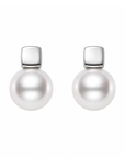18K White Gold 7mm Pearl Drop Earrings