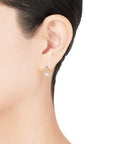 18K White Gold 5.5mm Pearl & Diamond Circle Earrings