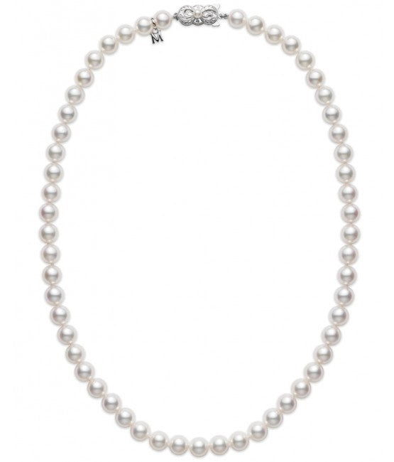 Mikimoto 18k White Gold 8x7.5mm Ayoka Pearl Necklace – Brown