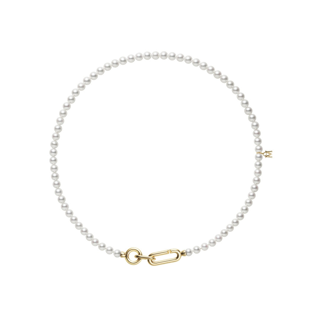 18k Yellow Gold 5x5.5mm Pearl Strand Necklace