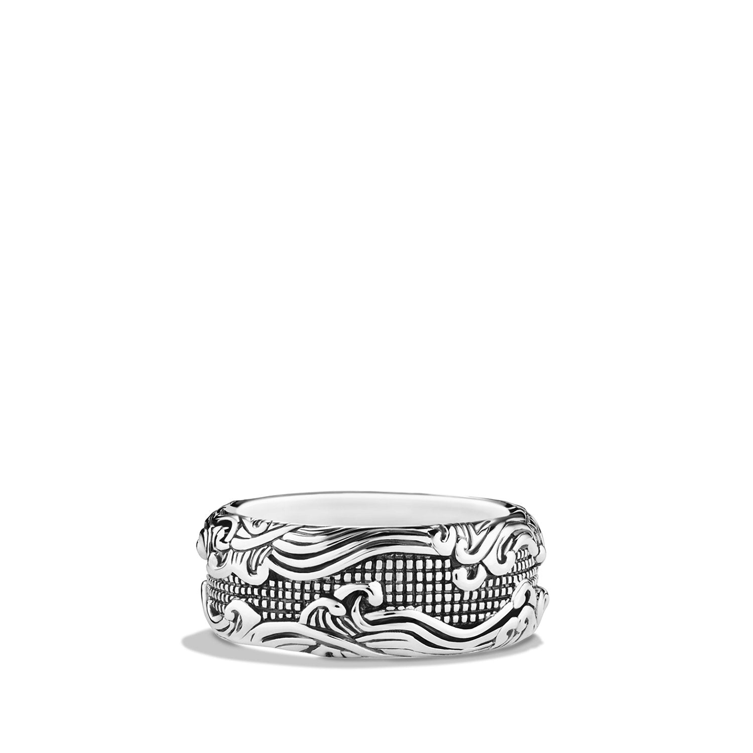 Waves Pavé Band Ring In Sterling Silver