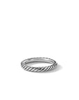 3 Mm Cabled Stack Midnight Melange Ring In Sterling Silver