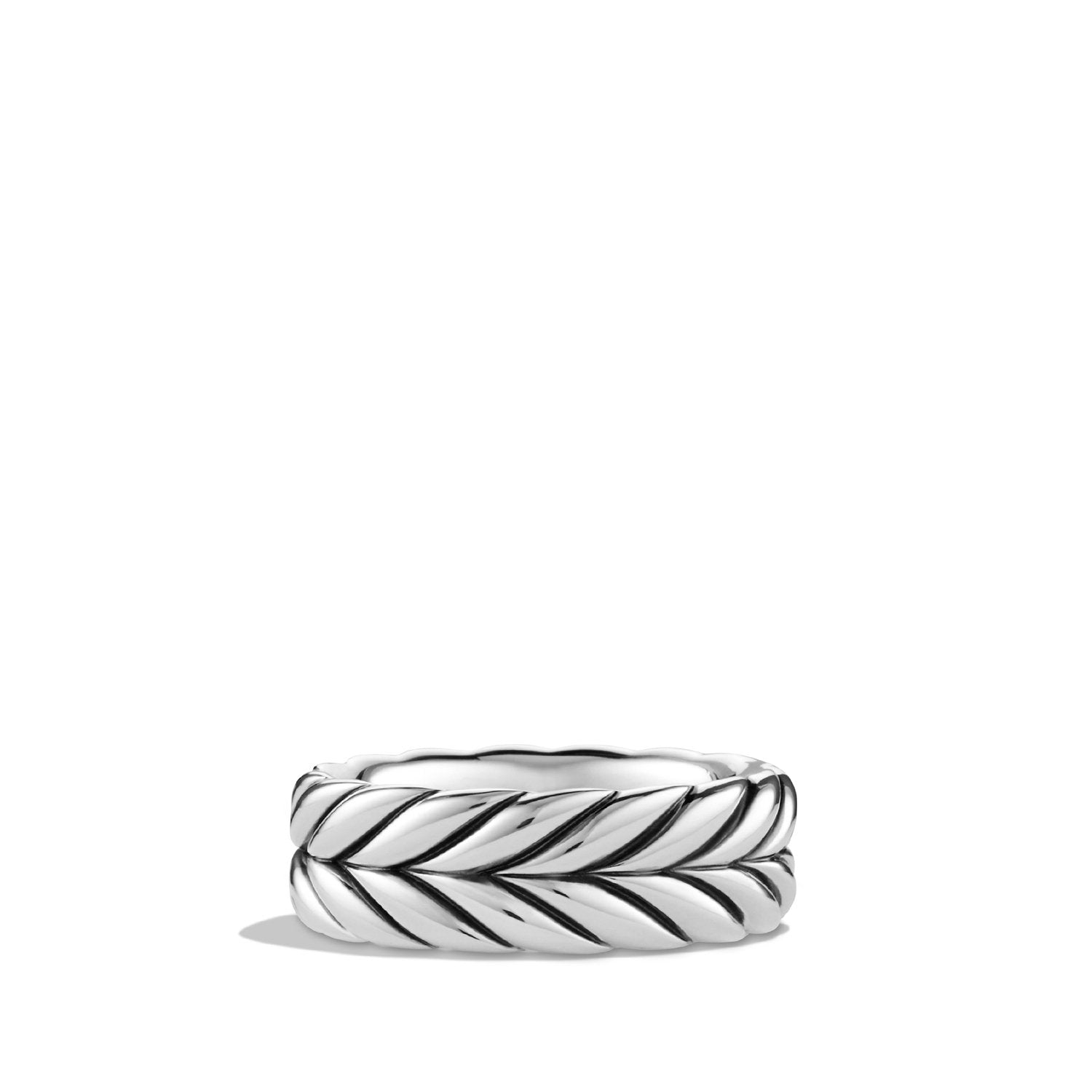 8.5mm Chevron Band Ring In Sterling Silver