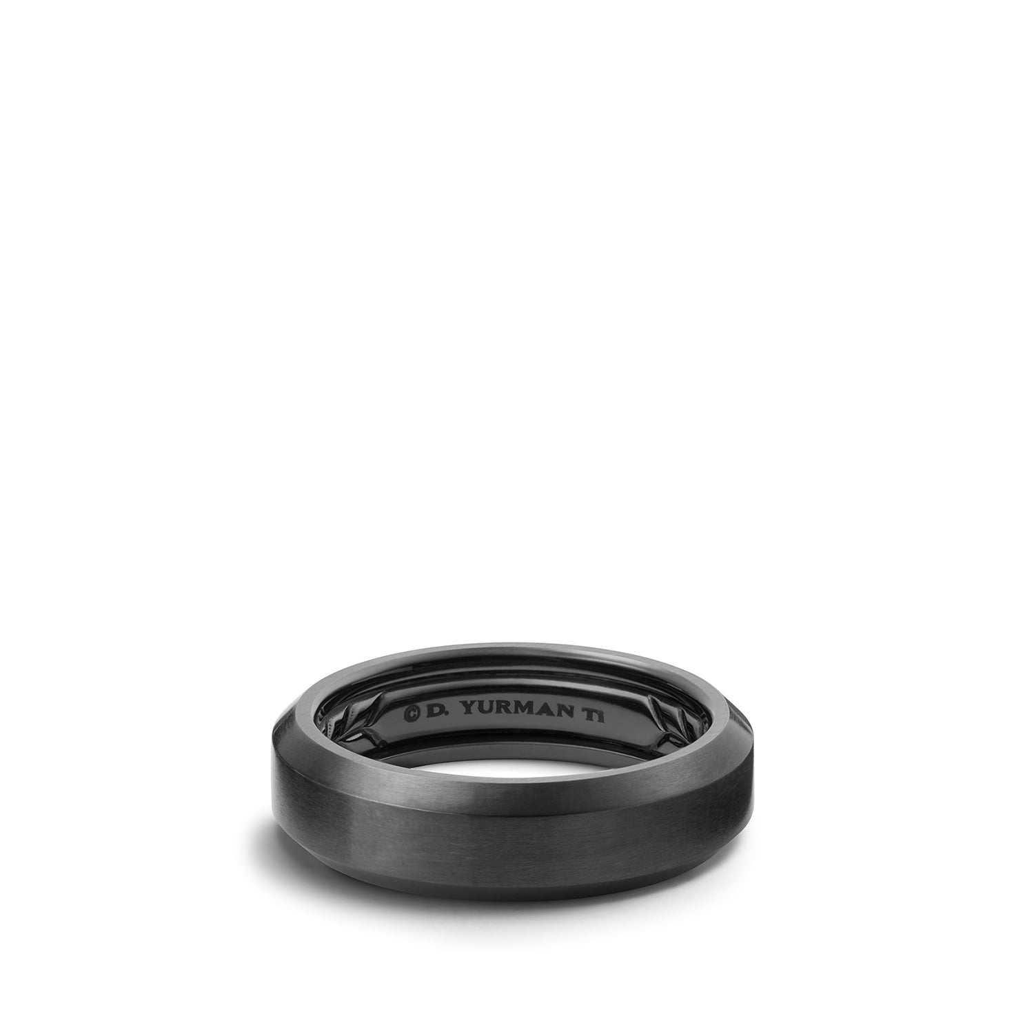 6mm Beveled Band Ring Blk Ttn