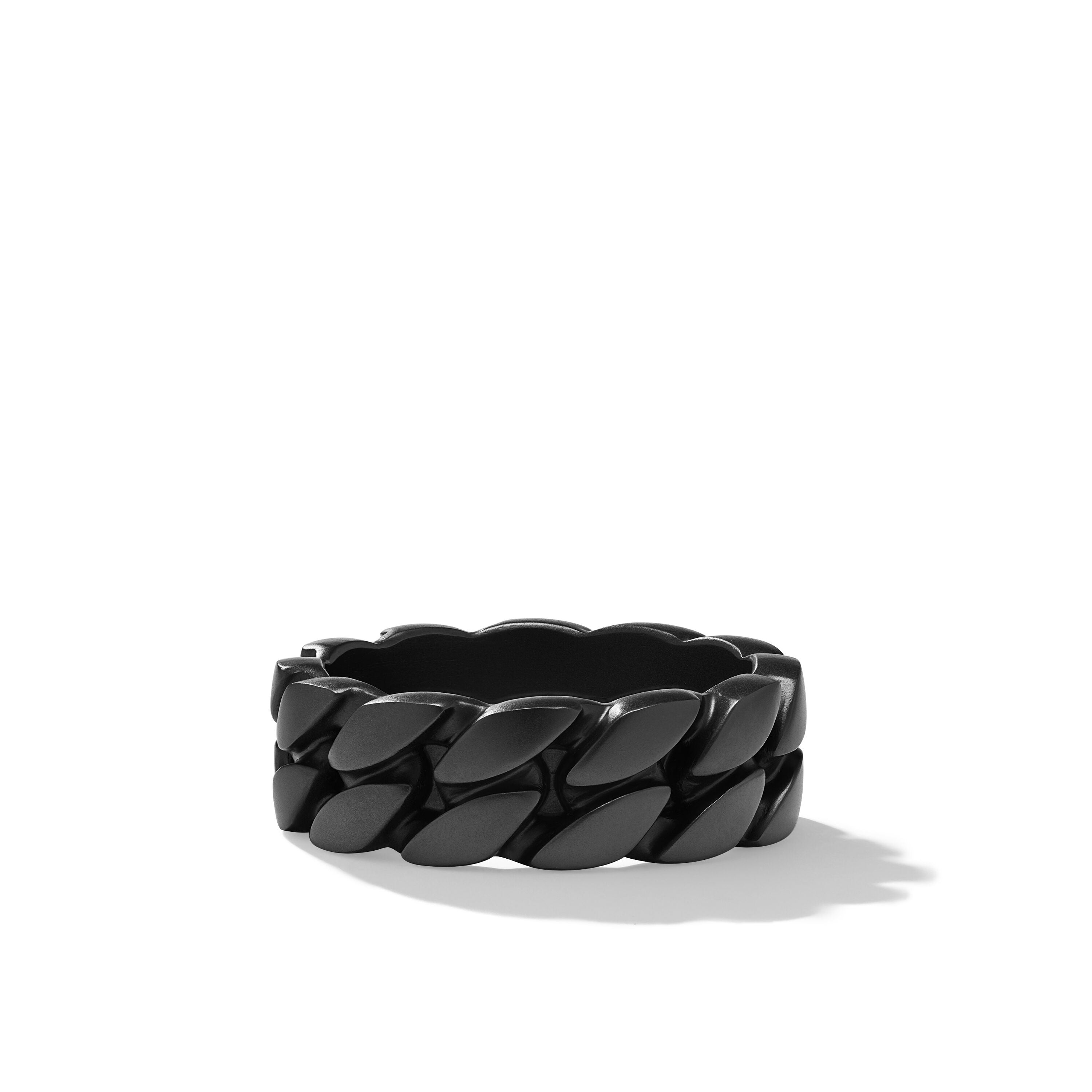 Curb Chain Band Ring In Black Titanium 8mm