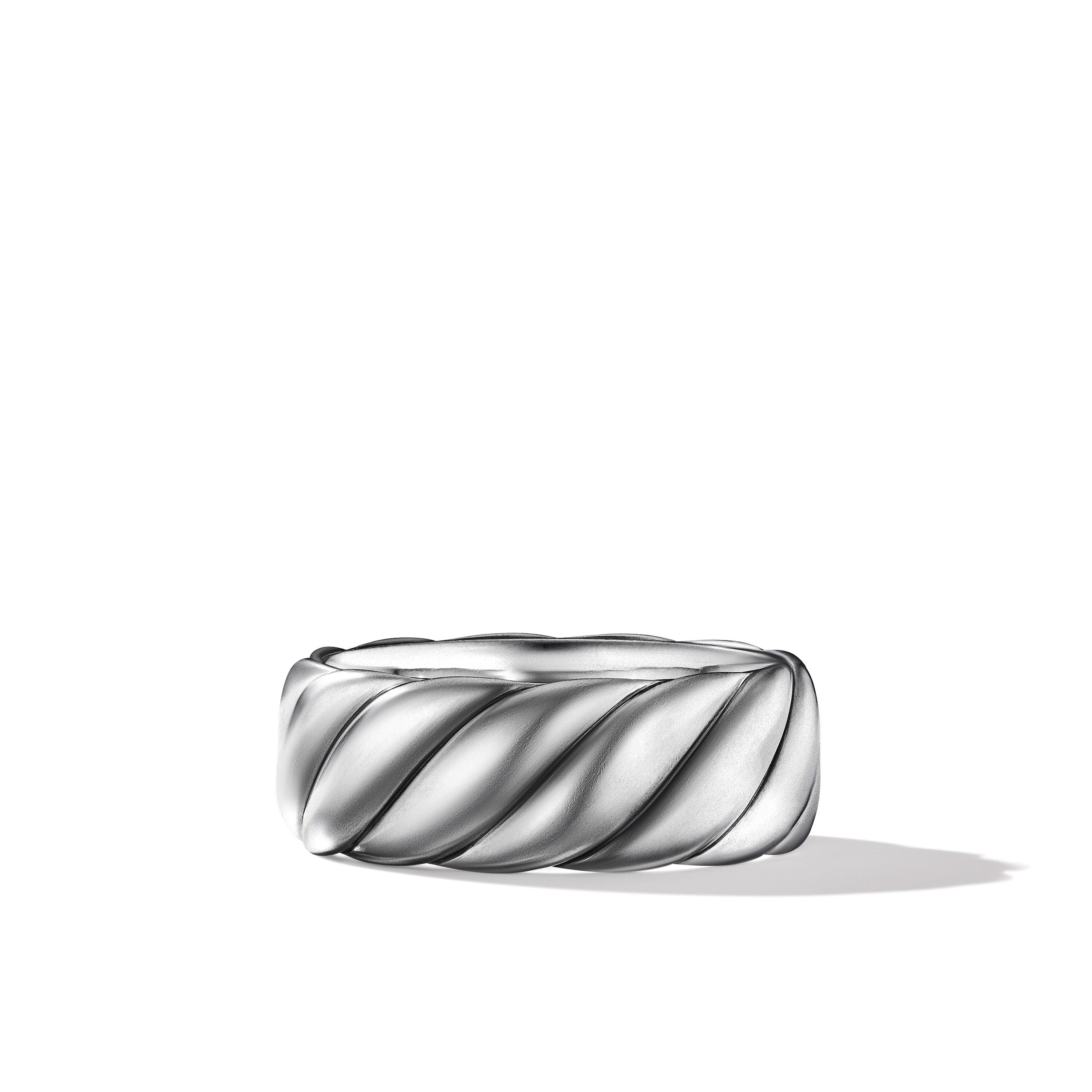 Sculpted Cable Contour Band Ring In Sterling Silver 9mm