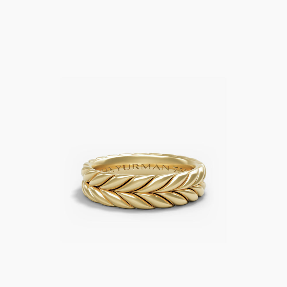 David Yurman Chevron Band Ring In 18k Yellow Gold, 6.2mm